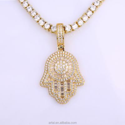 China Hiphop Iced Out Hip Hop Palm Pendant For Men Charm Pendant Necklace for sale