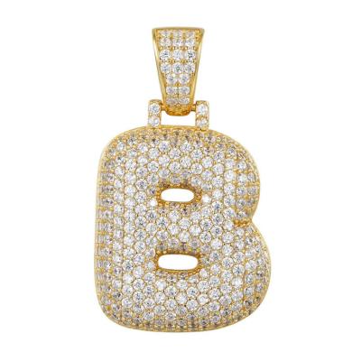 China Colors Last Over Years Without Fading Custom Gold Letter B Pendant Micro Pave Cubic Zirconia Letter Pendants Charms For Sale for sale