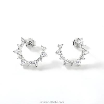 China New designs TRENDY jewelry silver plated fashion 925 sterling silver earring stud earring for sale