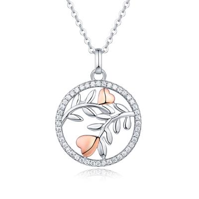 China Colors Last Over Years Without Fading New Design Sterling Jewelry Necklace 925 Silver Chain 925 Sterling Silver Leaf Necklace for sale