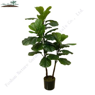 China Environmental Friendly Wholesale Fake Fiddle Fig Tree For Hotel, Cheap Office Store Green Artificial Trees for sale