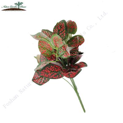 China Environmental friendly in common plastic leaves for home, hotel decoration artificial red leaf decoration for sale