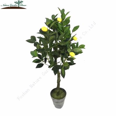 China Environmental Friendly Wholesale 3ft Plastic Fruit Plants With Pot Faux Lemon Tree Fashion for sale