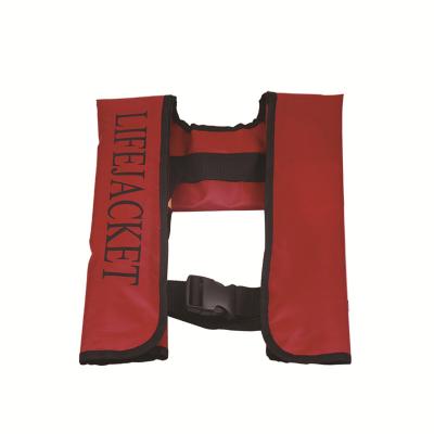 China Custom Logo TPU Portable Kayak Swimming Nylon Boating Fishing Marine Adult Manual Inflatable Life Vest Jacket Red Factory Price for sale