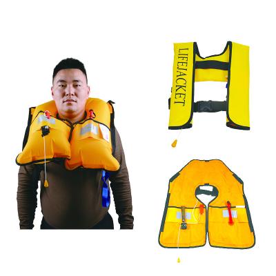 China Large Buoyancy Automatic CO2 Swimming Inflatable Life Jacket With Double Chamber for sale