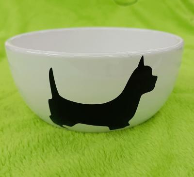 China Viable Dog and Cat Bowls Ceramic Dog-Food Bowl and Water Bowl (850ml) with chalkboard paint, can be erase many times for sale