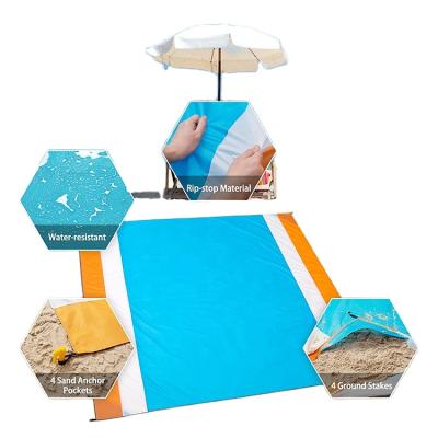 China Free Mat Waterproof Sandproof Camping Beach Picnic Blanket Oversized Compressed In Pocket for sale