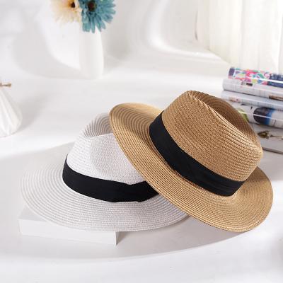 China Fashion\Wholesale Customized Comfortable\Durable Women Summer Beach Plain Straw Cheap Beach Hat Panama Hat for sale