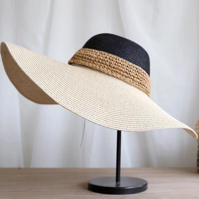 China Fashion\Summer Wide Brim Comfortable\Durable Fashion Sun Beach Foldable Beach Hat Women for sale