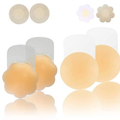 China One Piece Nipple Covers Lift, Breast Lift Tape, Adhesive Silicone Bra Sticky Pies For Women (Nude-Round, 4inch) for sale