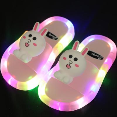 China Outdoor Slippers Cute Doll Led Shoes Rabbit Children Pink Flip Flop for sale