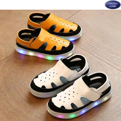 China Waterproof Usb Kids Shoe Led Light Sandals 2021 New Design Kids Led Sandal Shoes for sale