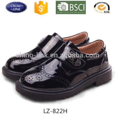 China Wholesale 2018 Buckle Strap Black And White Children Boy And Girls Children Leather Trim School Shoes for sale