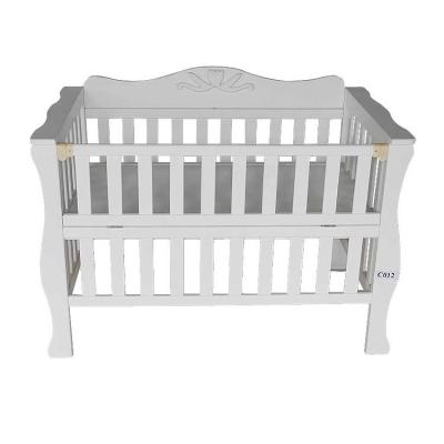 China Factory Design Hot Sale Newborn White Wooden Baby Crib for sale