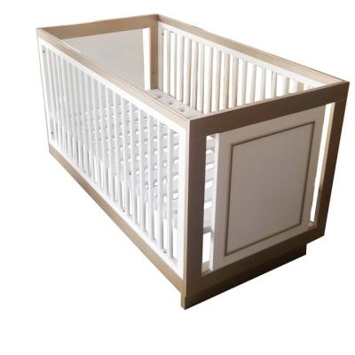 China CJ-C031 Modern High Standard White Solid Wood Newborn Baby Crib for sale