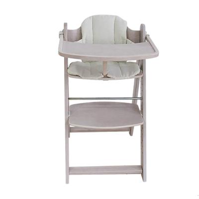 China CJ-Y005W Solid Wooden Adjustable Children Feeding Baby Wooden Highchair for sale