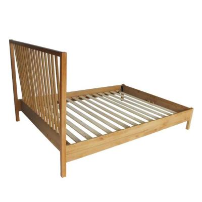 China Solid Wood Frame Bed Simple Design Double Single Bed Wooden Material King for sale