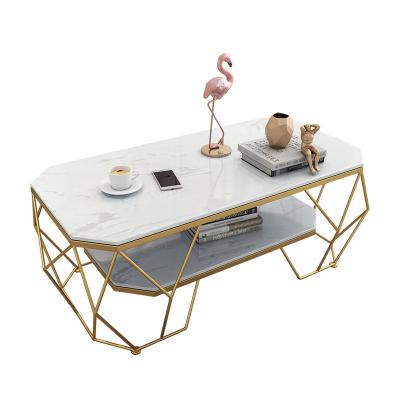 China Modern Nordic Gold Steel Frame Coffee Table Interior Design Marble Center Table Stainless Steel Living Room Furniture for sale