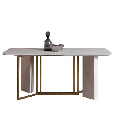 China Customized European Style Stainless Steel Dining Tables Ready To Eat Rock Rectangle Kitchen Table Factory Price Restaurant Low Tables for sale