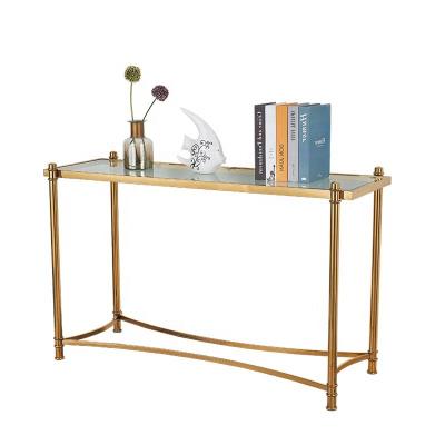 China Clear Hall Table For Living Room Hallway Modern European Style Tempered Glass Console Table Decoration And Hotel for sale