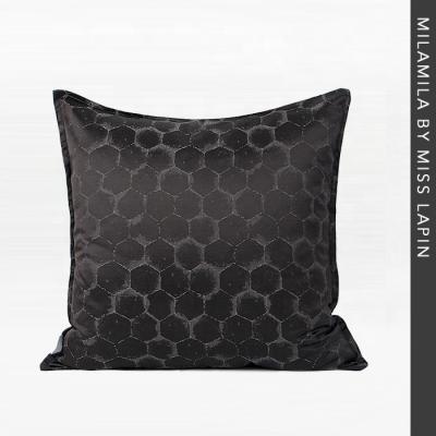 China Square Jacquard Sofa Cushion Covers Decorative Modern Luxury Honeycomb Pillow Design for sale