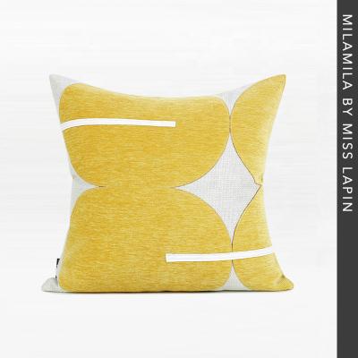 China Yellow Miss Rabbit Applique Design Cushion Cover 2021 Contemporary Kids Bedroom Decor Throw Pillow Covers 18 x 18 for sale