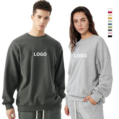 China High quality crew neck hoodies anti-pilling men's custom logo 100%cotton sweatshirts unisex streetwear oversized empty pullover sweater for sale