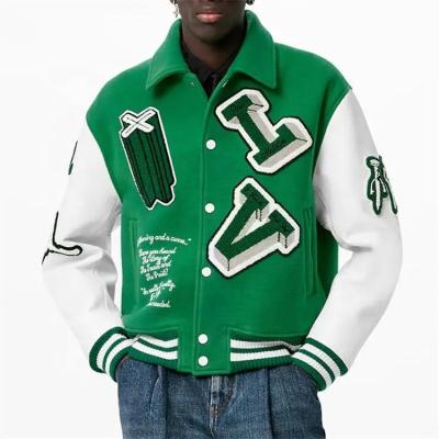 China Custom Letterman Mens Baseball QUICK DRY Jacket College Embroidery Chenille Embroidery OEM Cotton Jackets Bomber Plus Size Coat Man Varsity Jacket for sale