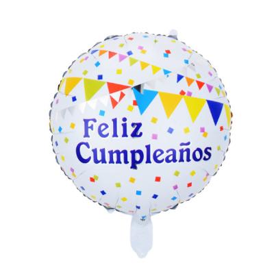 China 18 Inch Heart Shaped Happy Birthday Party Decoration Foil Balloon Gift With Spanish Letter for sale