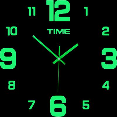 China LUMINOVA Creative Acrylic Night Light Diy Wall Clock Sticker Luminous Wall Clock Reloj Peeled for sale