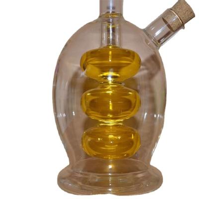 China Factory Price New Sustainable Style Olive Oil Glass And Vinegar Dispenser Clear Glass Condiment Sets Oil Vinegar Bottles 2 In 1 Design for sale