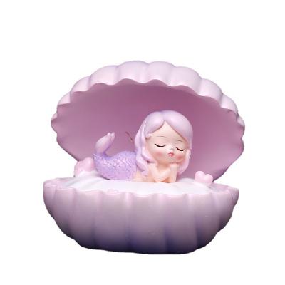 China Best-selling Shell Lamp Mermaid Art Deco Factory Direct Selling Night Light Birthday Gift Resin Decoration LED Night Light for sale