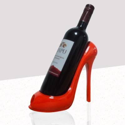 China Wholesale Modern Home Decor Resin Wedding Party Interior Decorations High Heeled Shoes Statue Wine Bottle Holder For Hotel Decoration for sale