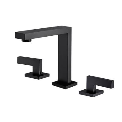 China / Factory Direct Sales Matte Black Bathroom Faucet Black Long Neck Brass Deck Mounted Bathtub Faucets for sale