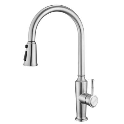 China Pull Out High Quality Brushed Spray Nickel Kitchen Faucets Kitchen Mixer With Pull Down Sprayer Head for sale