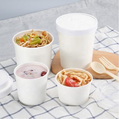 China Hot Price Recyclable High Quality Cheap Kraft Paper Cup Noodle Tea Paper Soup Cup With Lid for sale