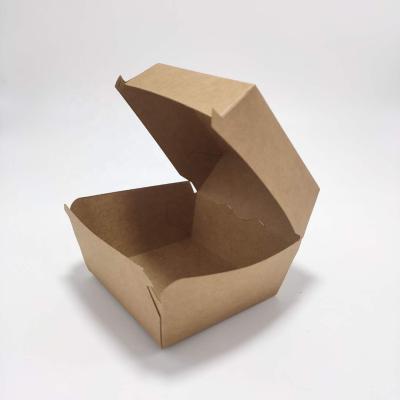 China High Quality Recyclable 4 Inch Kraft Cake Hot Dog Food Container Paper Food Boxes For Burger for sale