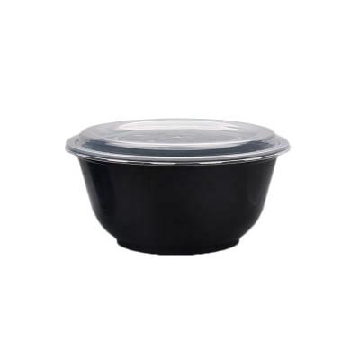 China 1000ml 1050ml PP Disposable Microwave Salad Plastic Takeout Disposable Soup Bowl With Lid for sale