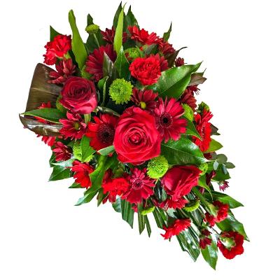 China European-style European-style the force creates the essential red simple finish funeral decoration coffin flower burial funeral spray for sale