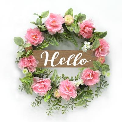 China Artificial Flowers Front Door Decorations Wreath Peony Garland For Wall Decor western style western style for sale