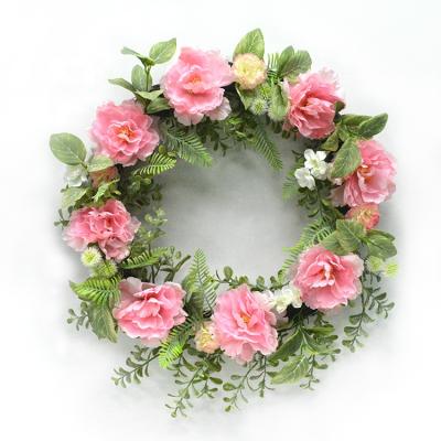 China Artificial Flower Front Door Decor Wreath Peony Garland For Wall Western Style Western Style Decoration for sale