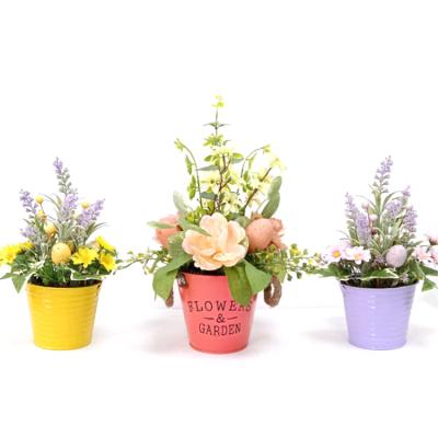 China Handmade & Custom Handmade & new arrival artificial flower custom potted artificial plants easter egg plant for sale