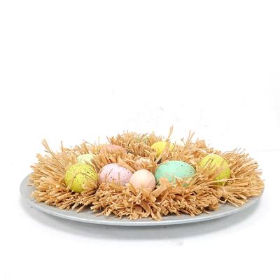 China Handmade & Custom Handmade & custom artificial flowers easter egg ornaments dining table decoration Easter colors egg dish for sale