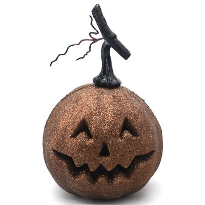 China Halloween Style Pumpkin Western Plastic Crawling Artificial Pumpkin Light Battery Operated Lantern Decoration for sale