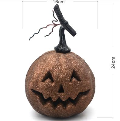 China Pumpkin Western Plastic Crawling Style Artificial Pumpkin Western Plastic Pumpkin Lantern Decoration Battery Operated Light Pumpkin Lantern for sale