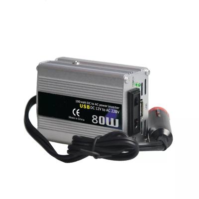 China Micro Car /Home Appliances 80W Inverter 12V 24V DC To AC 220v Solar System Off Grid Sine Wave Modified Car Inverter for sale