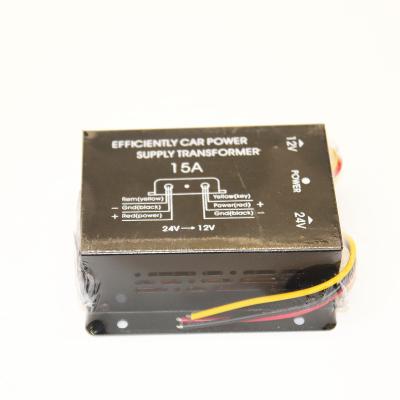 China Car Power Transformer Best Quality 24V DC to DC 12V 15A Converter High Efficiency Vehicle Transformer for sale