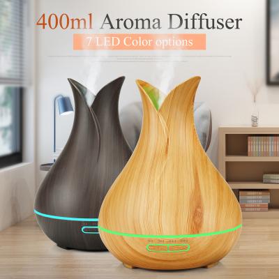 China Aromatherapy Wooden Ultrasonic Cool Diffusers Air Mist Humidifier Mini Car Grain Humidifier Essential Oil for Home for sale