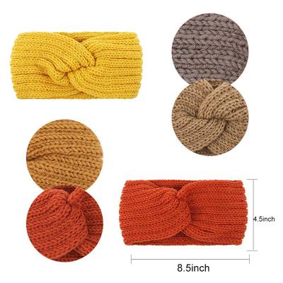 China Fashion Women's Winter Chic Solid Knotted Crochet Knit Headband Knitted Headband Winter for sale