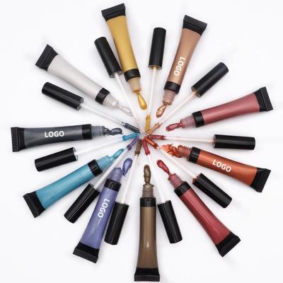 China Waterproof OCHAIN ​​Create Your Own Brand Custom Makeup Colors Shimmer Style Shiny Private Label Metal Makeup Eyeshadow Liquid Eyeshadow for sale